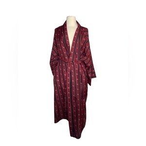 Vintage Christian Dior Monsieur Burgundy Striped Duck Robe